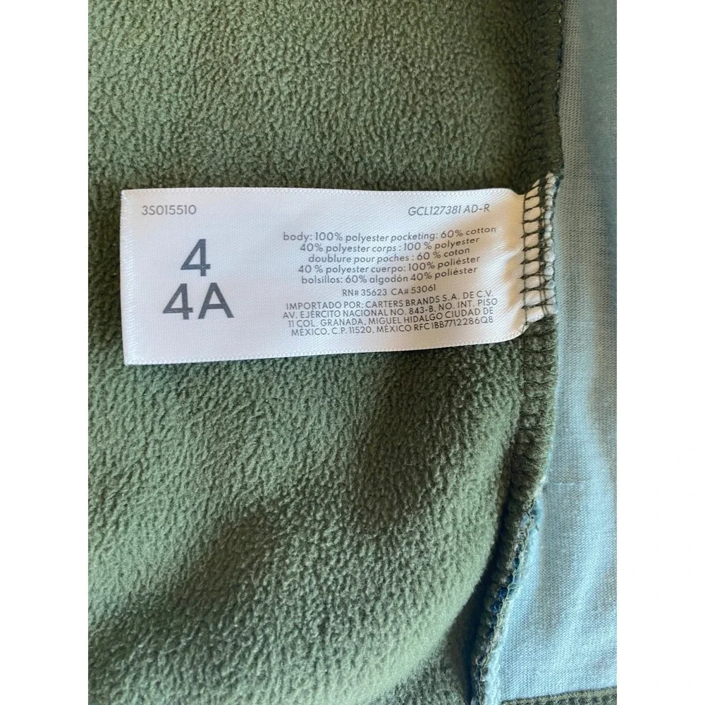 OshKosh B'gosh Kids Camo Sherpa Fleece Full Zip Jacket Size 4T Blue
